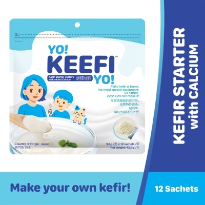 YO KEEFI YO - Freeze-dried Kefir Starter with Added Calcium 3.8g x 12s