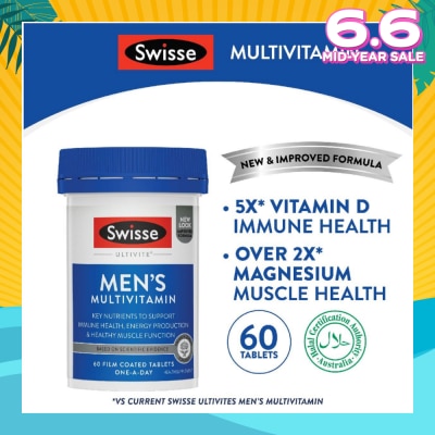 SWISSE Men's Ultivite Multivitamin Tablet 60s (Expiry: Feb`2026)