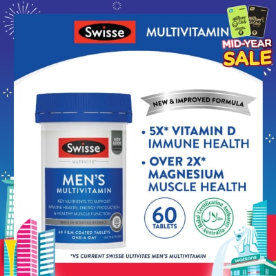 SWISSE Men's Ultivite Multivitamin Tablet 60s (Expiry: Feb`2026)