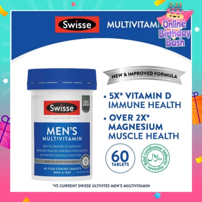 SWISSE Men's Ultivite Multivitamin Tablet 60s (Expiry: Feb`2026)