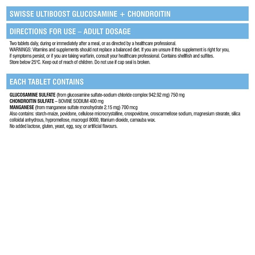 Ultiboost Glucosamine + Chondroitin Tablets 90s