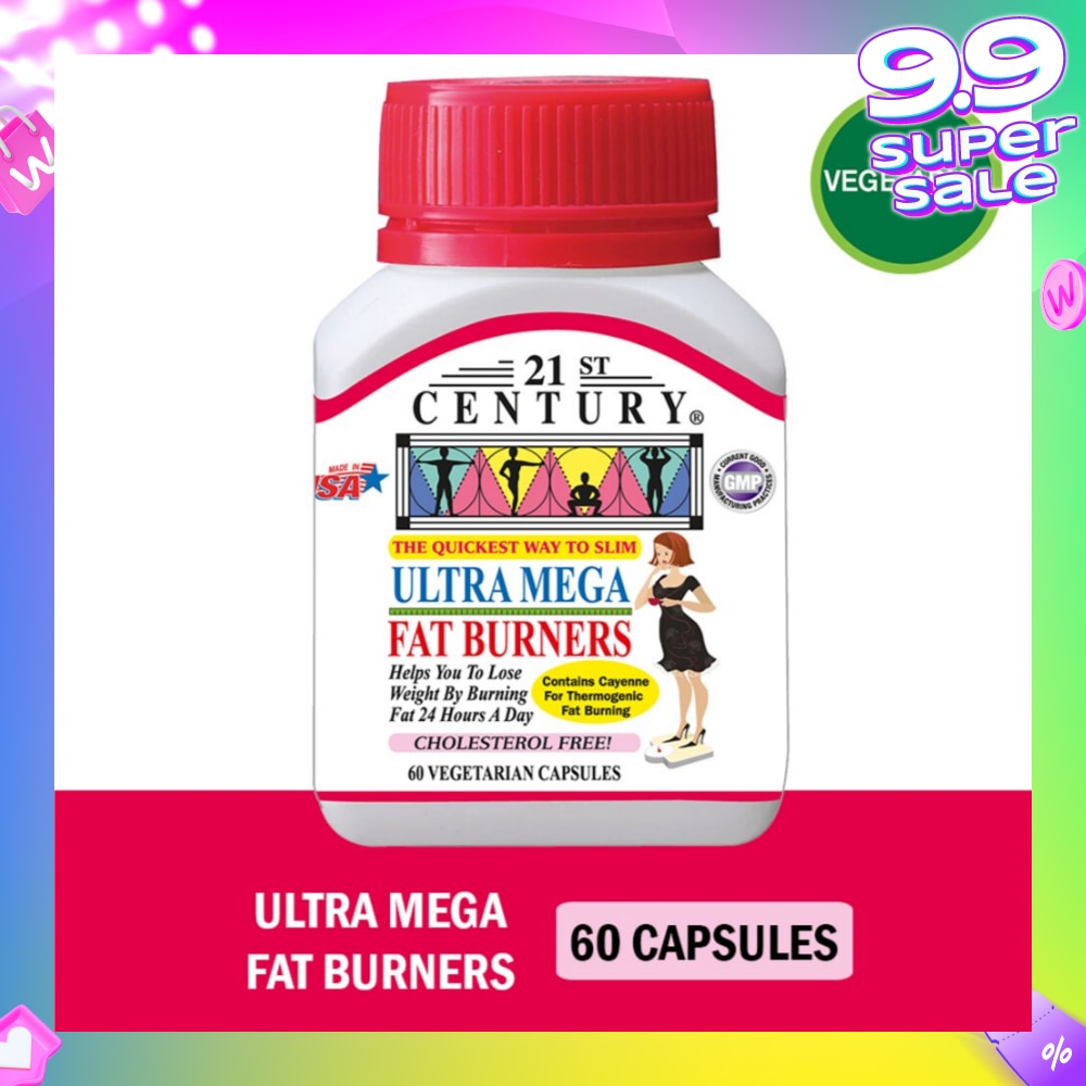 Ultra Mega Fat Burners Vegetarian Cholesterol Free Capsules ( Prevent Excess Fat in Liver) 60s