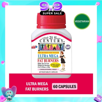 21ST CENTURY - Ultra Mega Fat Burners Vegetarian Cholesterol Free Capsules ( Prevent Excess Fat in Liver) 60s image