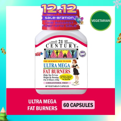21ST CENTURY Ultra Mega Fat Burners Vegetarian Cholesterol Free Capsules ( Prevent Excess Fat in Liver) 60s