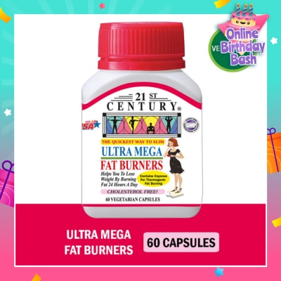 21ST CENTURY Ultra Mega Fat Burners Vegetarian Cholesterol Free Capsules ( Prevent Excess Fat in Liver) 60s