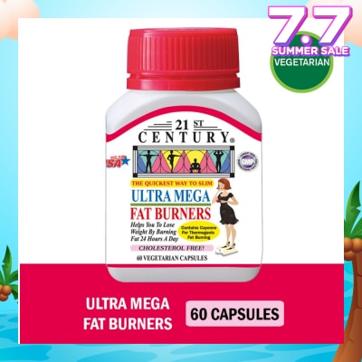 21ST CENTURY Ultra Mega Fat Burners Vegetarian Cholesterol Free Capsules ( Prevent Excess Fat in Liver) 60s