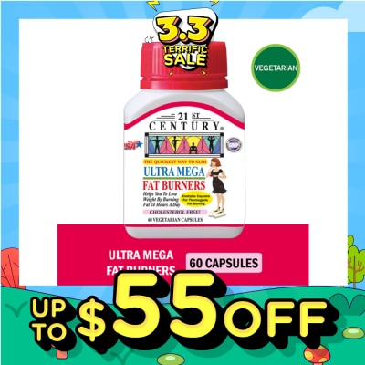 21ST CENTURY Ultra Mega Fat Burners Vegetarian Cholesterol Free Capsules ( Prevent Excess Fat in Liver) 60s