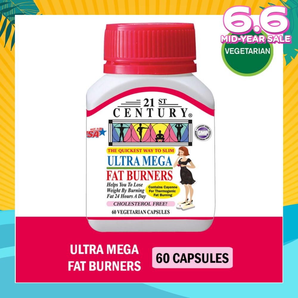 Ultra Mega Fat Burners Vegetarian Cholesterol Free Capsules ( Prevent Excess Fat in Liver) 60s