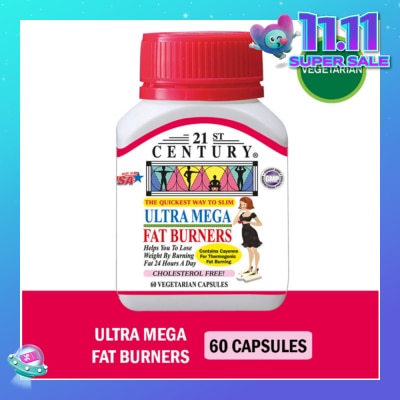 21ST CENTURY Ultra Mega Fat Burners Vegetarian Cholesterol Free Capsules ( Prevent Excess Fat in Liver) 60s