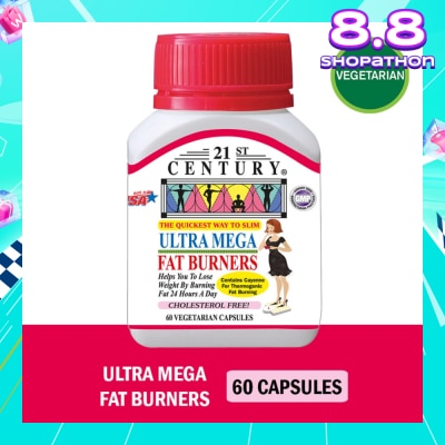 21ST CENTURY Ultra Mega Fat Burners Vegetarian Cholesterol Free Capsules ( Prevent Excess Fat in Liver) 60s