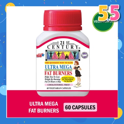 21ST CENTURY Ultra Mega Fat Burners Vegetarian Cholesterol Free Capsules ( Prevent Excess Fat in Liver) 60s