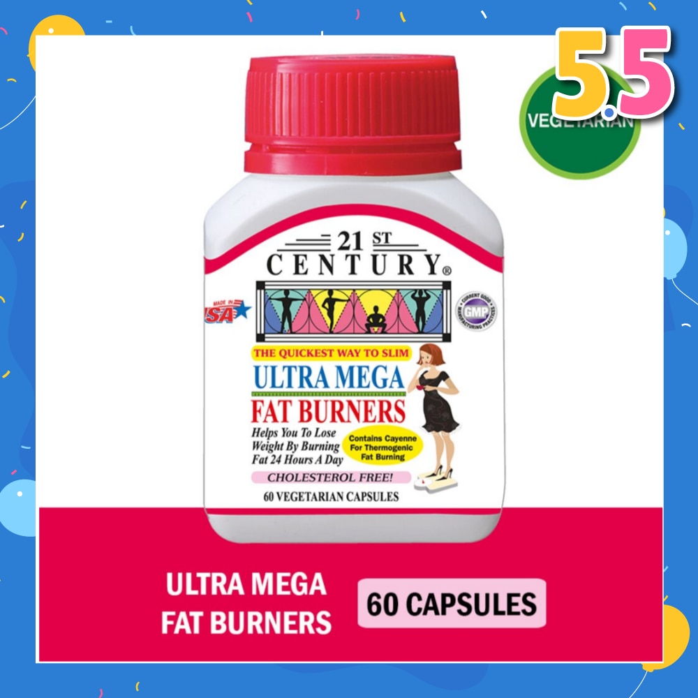 Ultra Mega Fat Burners Vegetarian Cholesterol Free Capsules ( Prevent Excess Fat in Liver) 60s