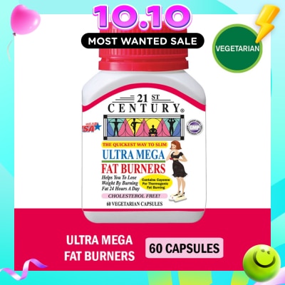 21ST CENTURY Ultra Mega Fat Burners Vegetarian Cholesterol Free Capsules ( Prevent Excess Fat in Liver) 60s image