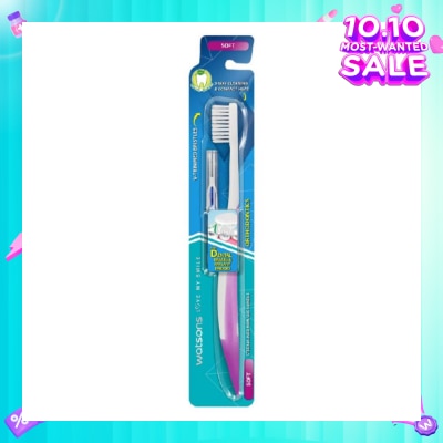 WATSONS Orthodontics Toothbrush Packset consists Orthodontics Toothbrush Soft 1s + 0.8mm Interdental Brush 1s (For Dental Braces & Implant Bridges)
