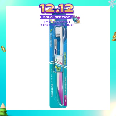 WATSONS Orthodontics Toothbrush Packset consists Orthodontics Toothbrush Soft 1s + 0.8mm Interdental Brush 1s (For Dental Braces & Implant Bridges)