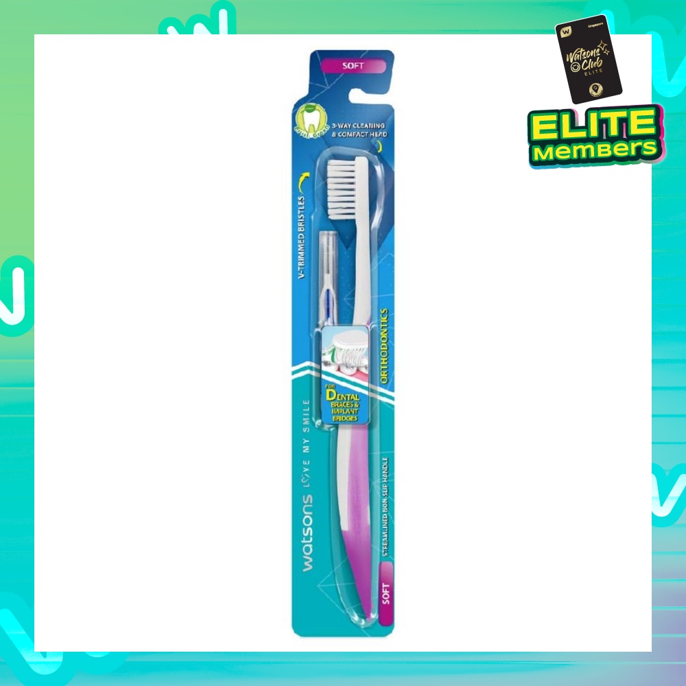 Orthodontics Toothbrush Packset consists Orthodontics Toothbrush Soft 1s + 0.8mm Interdental Brush 1s (For Dental Braces & Implant Bridges)