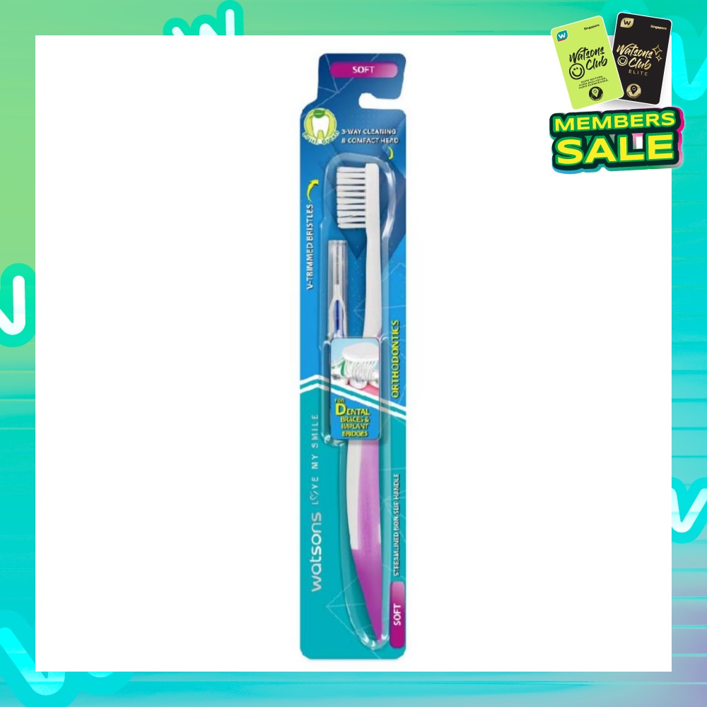 Orthodontics Toothbrush Packset consists Orthodontics Toothbrush Soft 1s + 0.8mm Interdental Brush 1s (For Dental Braces & Implant Bridges)