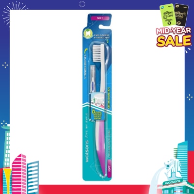 WATSONS Orthodontics Toothbrush Packset consists Orthodontics Toothbrush Soft 1s + 0.8mm Interdental Brush 1s (For Dental Braces & Implant Bridges)
