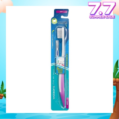 WATSONS Orthodontics Toothbrush Packset consists Orthodontics Toothbrush Soft 1s + 0.8mm Interdental Brush 1s (For Dental Braces & Implant Bridges)