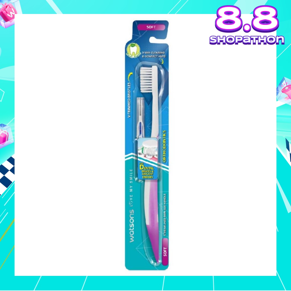 Orthodontics Toothbrush Packset consists Orthodontics Toothbrush Soft 1s + 0.8mm Interdental Brush 1s (For Dental Braces & Implant Bridges)