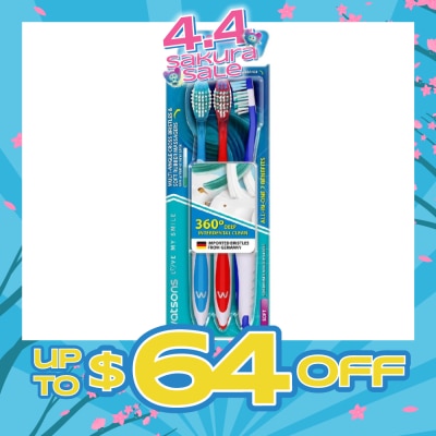 WATSONS - All-in-One 7 Benefits Toothbrush Soft (360 Deep Cleaning + Massage Gums + Reduce Odour-Causing Bacteria) 3s