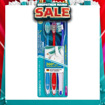 WATSONS - All-in-One 7 Benefits Toothbrush Soft (360 Deep Cleaning + Massage Gums + Reduce Odour-Causing Bacteria) 3s