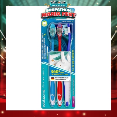 WATSONS - All-in-One 7 Benefits Toothbrush Soft (360 Deep Cleaning + Massage Gums + Reduce Odour-Causing Bacteria) 3s