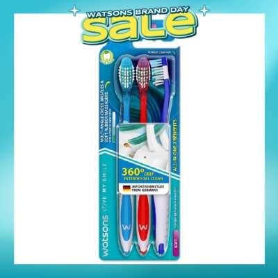 WATSONS - All-in-One 7 Benefits Toothbrush Soft (360 Deep Cleaning + Massage Gums + Reduce Odour-Causing Bacteria) 3s
