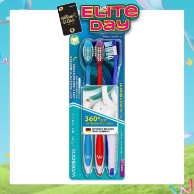 WATSONS - All-in-One 7 Benefits Toothbrush Soft (360 Deep Cleaning + Massage Gums + Reduce Odour-Causing Bacteria) 3s