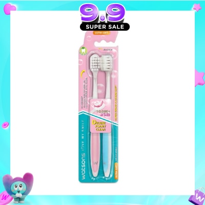 WATSONS - Super Dense Cushion Soft Toothbrush Ultra Soft (<0.01mm Ultra-Fine Soft Anti-Bacterial Bristles + Wide Head) 2s image