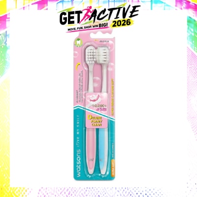WATSONS - Super Dense Cushion Soft Toothbrush Ultra Soft (<0.01mm Ultra-Fine Soft Anti-Bacterial Bristles + Wide Head) 2s image