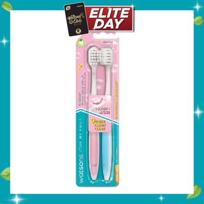 WATSONS Super Dense Cushion Soft Toothbrush Ultra Soft (<0.01mm Ultra Fine Soft Anti Bacterial Bristles + Wide Head) 2s image