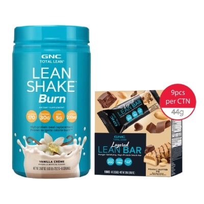 GNC - Total Lean Vanilla Shake + Peanut Butter Pie Protein Bar Bundle Set 1s