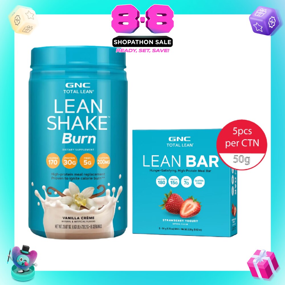 Total Lean Vanilla Shake + Strawberry Yogurt Protein Bar Bundle Set 1s