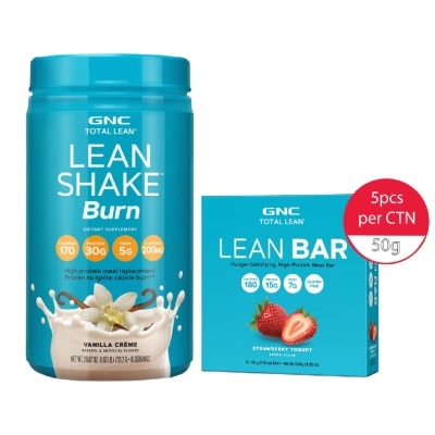 GNC - Total Lean Vanilla Shake + Strawberry Yogurt Protein Bar Bundle Set 1s