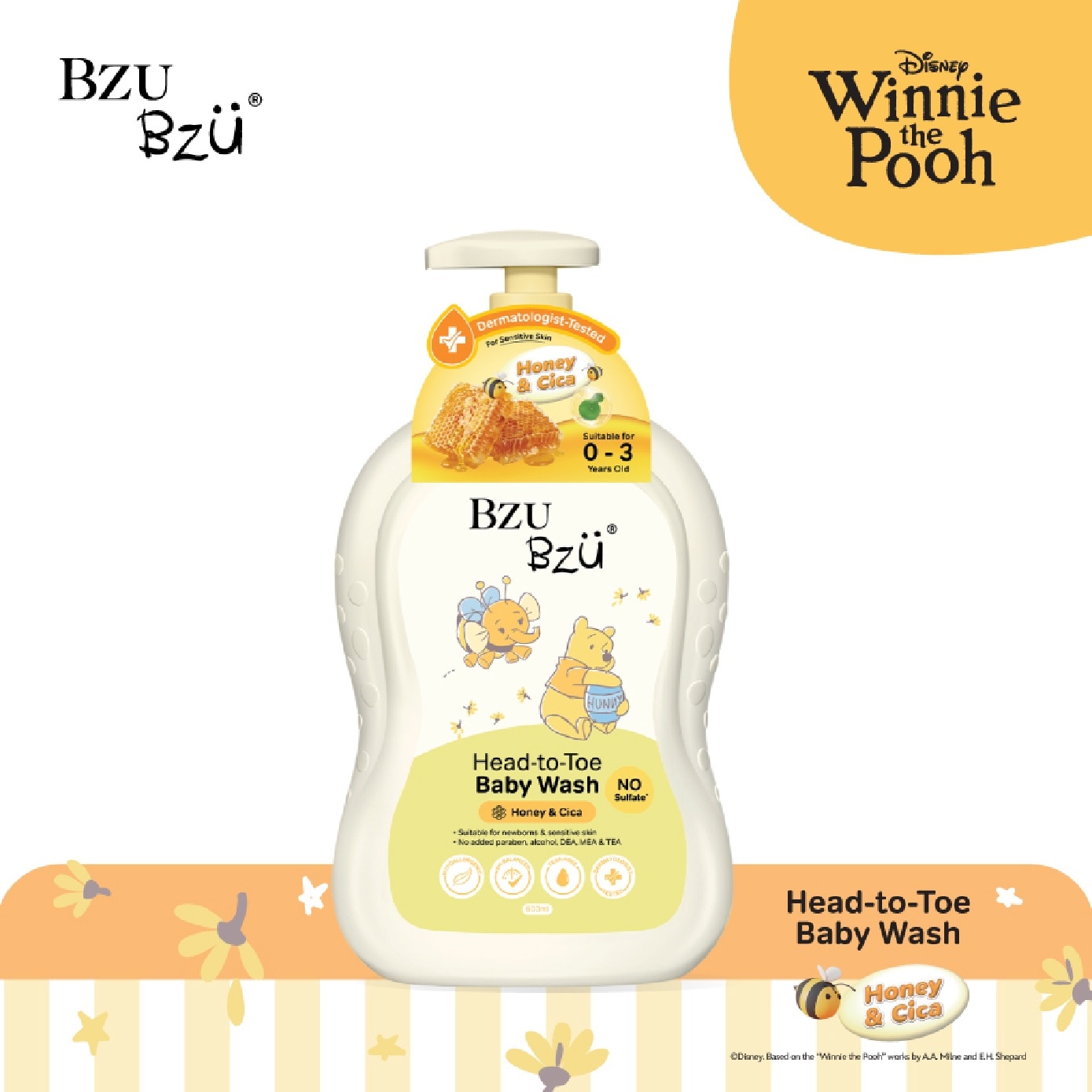 Head-to-Toe Honey & Cica Baby Wash 600ml