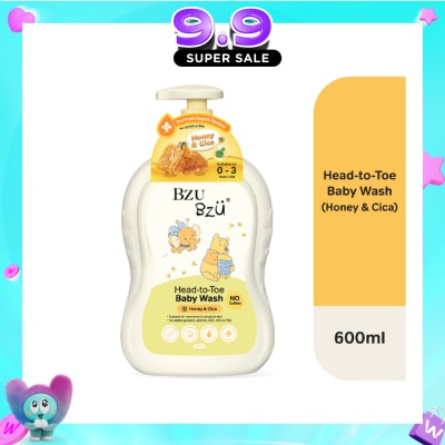 BZU BZU - Head-to-Toe Honey & Cica Baby Wash 600ml image