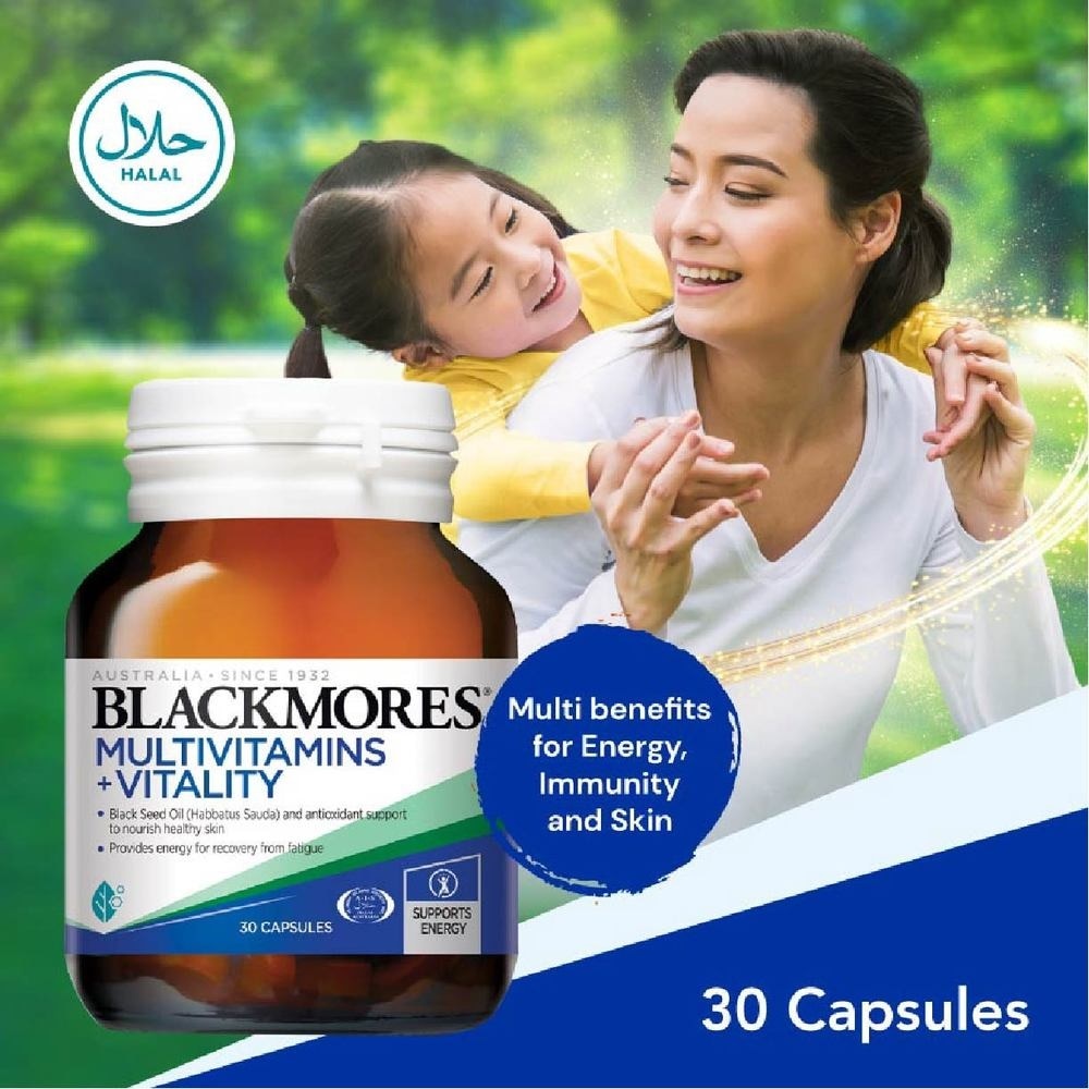 Blackmores Multivitamins + Vitality Capsules 30s<BR>