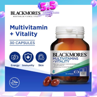 BLACKMORES - Multivitamins + Vitality Capsules 30s