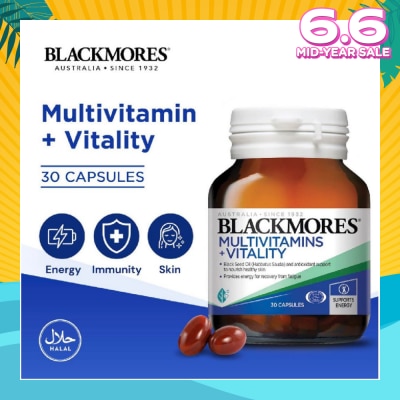 BLACKMORES Multivitamins + Vitality Capsules 30s