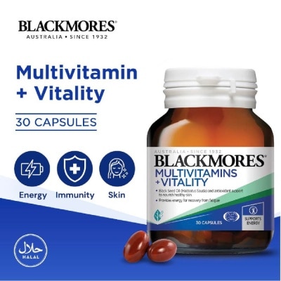 BLACKMORES Blackmores Multivitamins + Vitality Capsules 30s