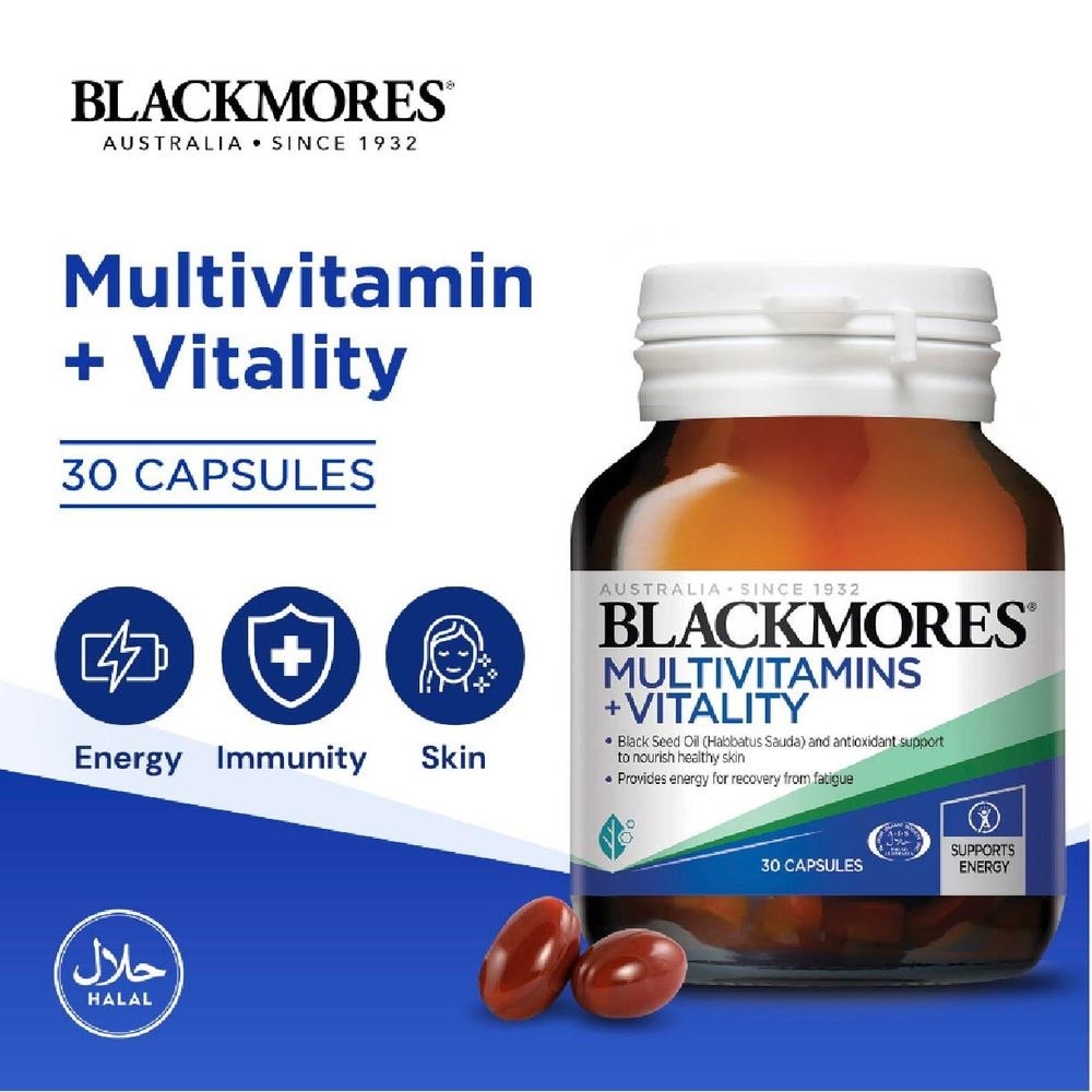 Blackmores Multivitamins + Vitality Capsules 30s<BR>