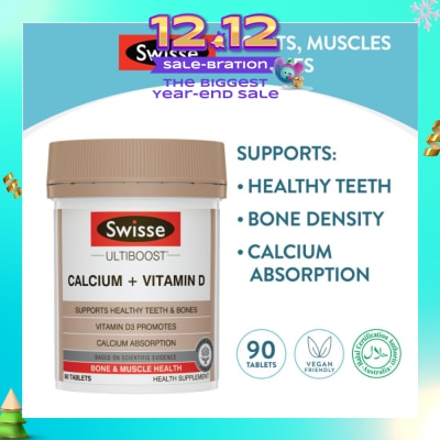 SWISSE Ultiboost Calcium + Vitamin D 90 Tablets