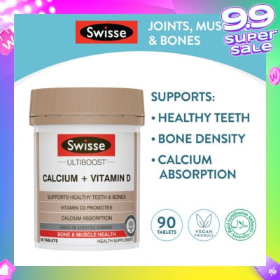 SWISSE Ultiboost Calcium + Vitamin D 90 Tablets