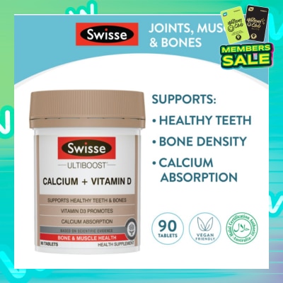 SWISSE Ultiboost Calcium + Vitamin D 90 Tablets