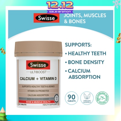 SWISSE Ultiboost Calcium + Vitamin D 90 Tablets