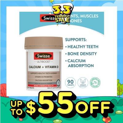 SWISSE Ultiboost Calcium + Vitamin D 90 Tablets