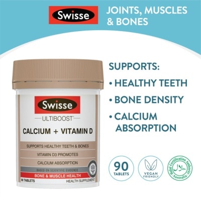 SWISSE Ultiboost Calcium + Vitamin D 90 Tablets