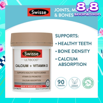 SWISSE Ultiboost Calcium + Vitamin D 90 Tablets