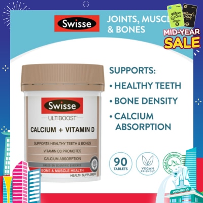 SWISSE Ultiboost Calcium + Vitamin D 90 Tablets